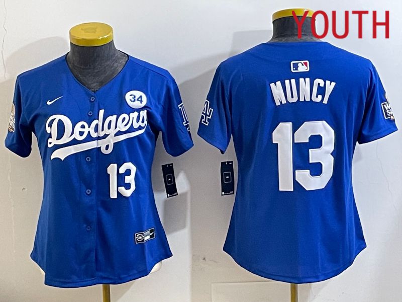 Youth Los Angeles Dodgers #13 Muncy Blue Game 2024 Nike MLB Jersey style 11213->youth mlb jersey->Youth Jersey